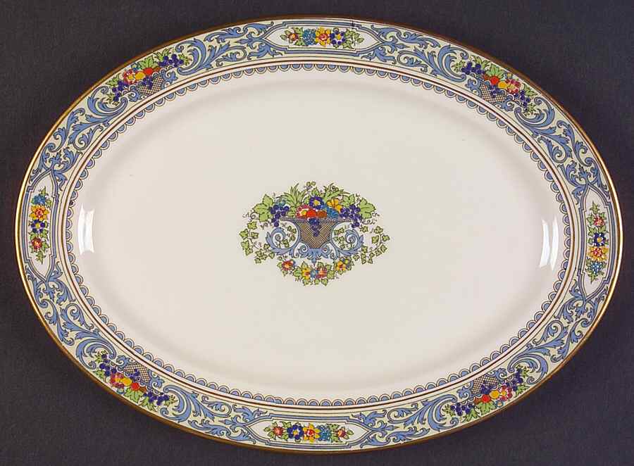 The Autumn (Black Or Green Stamp) 11" Oval Serving Platter by Lenox-1