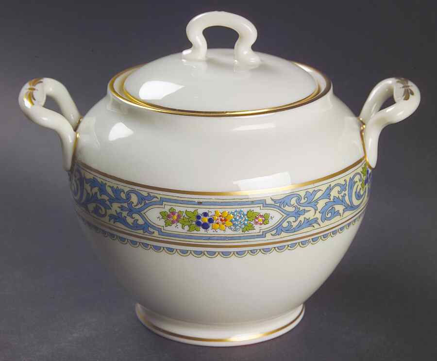 The Autumn (Black Or Green Stamp) Shape 1670 Sugar Bowl & Lid by Lenox-1
