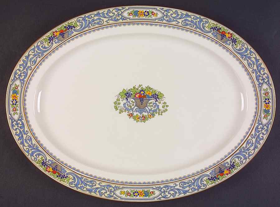The Autumn (Black Or Green Stamp) 17" Oval Serving Platter by Lenox-1