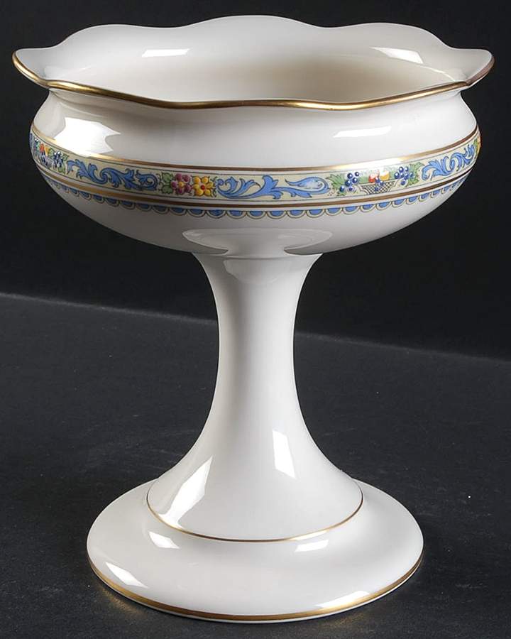 The Autumn (Black Or Green Stamp) Round Compote (Height X Width) by Lenox-1