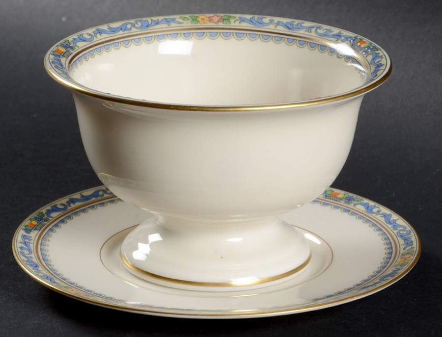 The Autumn (Black Or Green Stamp) Mayonnaise Bowl & Underplate by Lenox-1