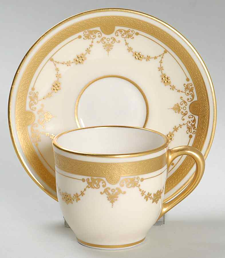 B10I Ivory Flat Demitasse Cup & Saucer Set by Lenox-1