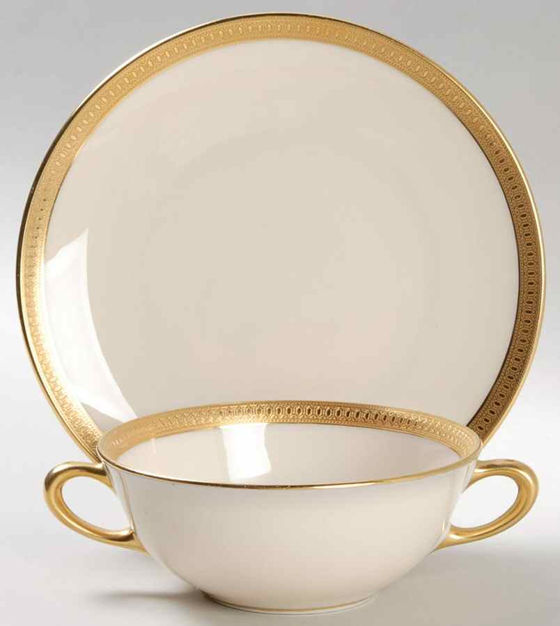 Carolina Flat Cream Soup Bowl & Saucer Set by Lenox-1