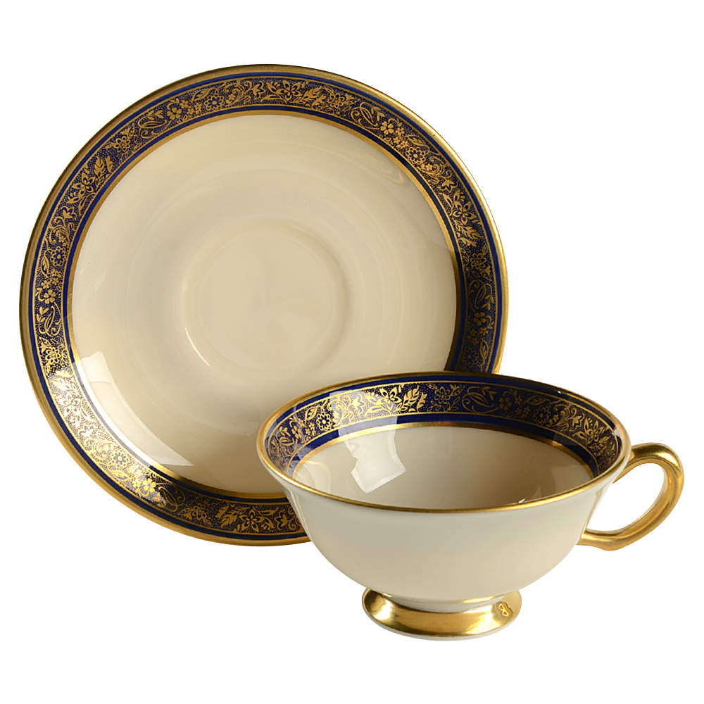 Barclay Footed Cup & Saucer Set by Lenox-1