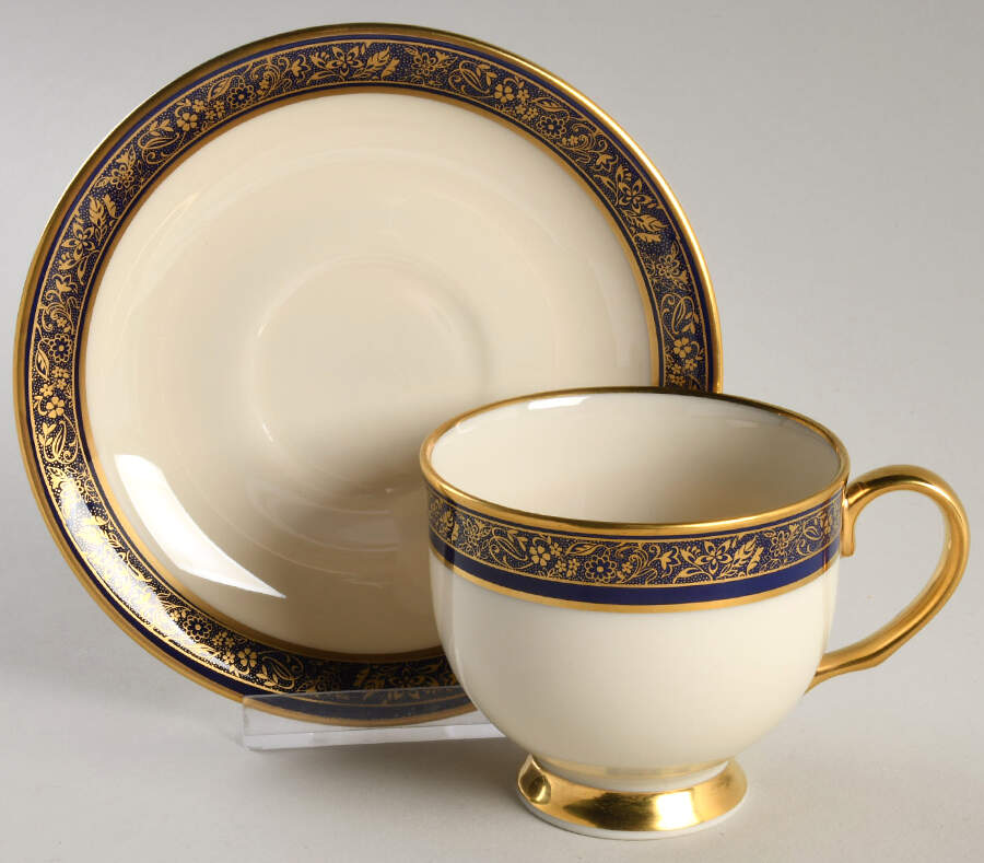 Barclay Footed Cup & Saucer Set by Lenox-1