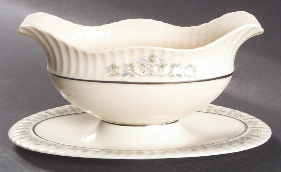 Beacon Hill (Newer) Gravy Boat with Attached Underplate by Lenox-1
