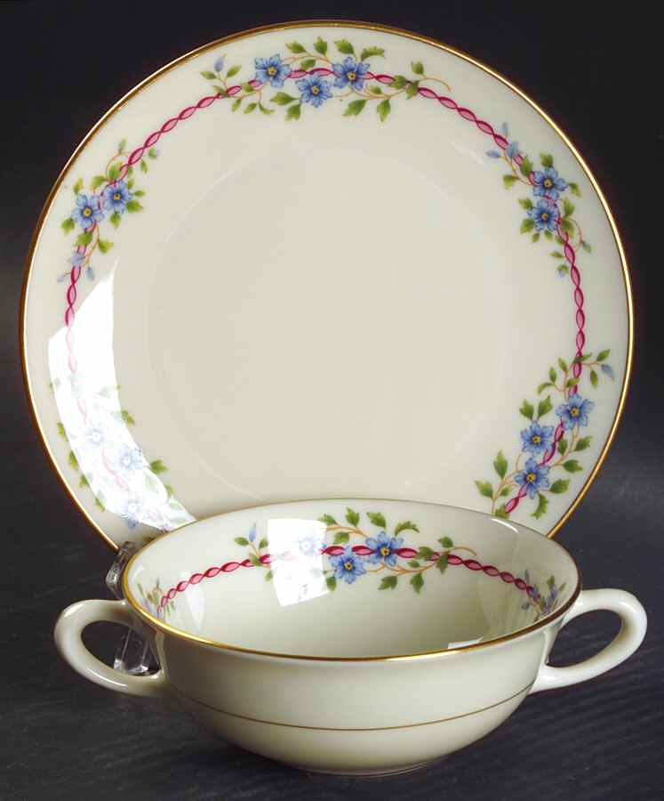 Belvidere Flat Cream Soup Bowl & Saucer Set by Lenox-1