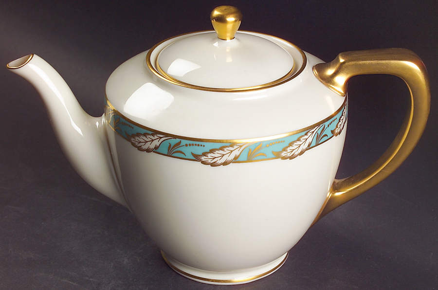 Bellevue Sea Green Teapot & Lid by Lenox-1