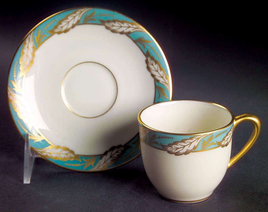 Bellevue Sea Green Flat Demitasse Cup & Saucer Set by Lenox-1