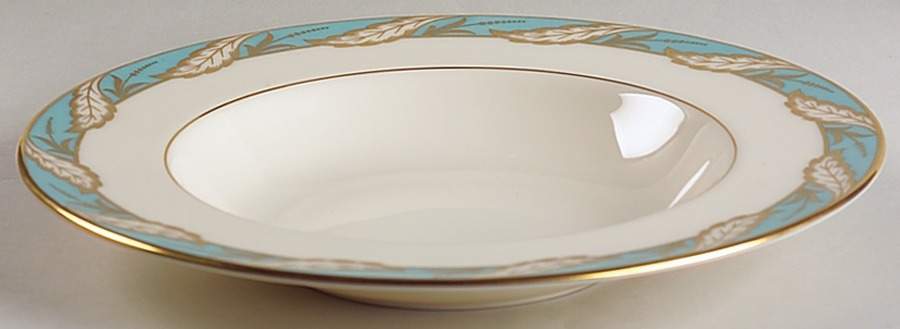 Bellevue Sea Green Rim Soup Bowl by Lenox-1