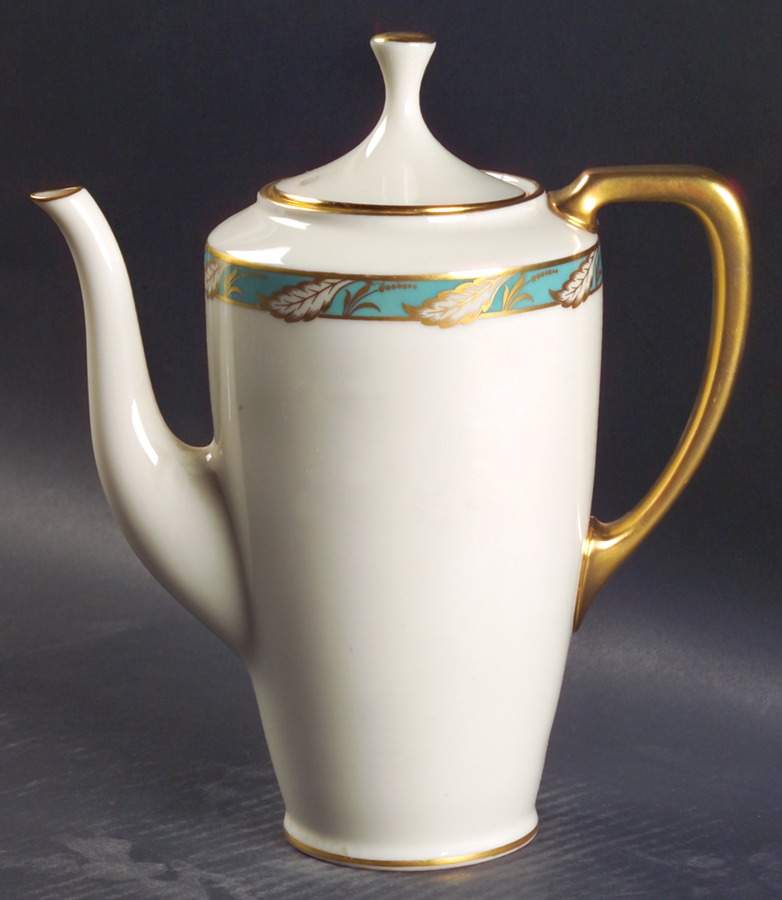 Bellevue Sea Green Coffee Pot & Lid by Lenox-1