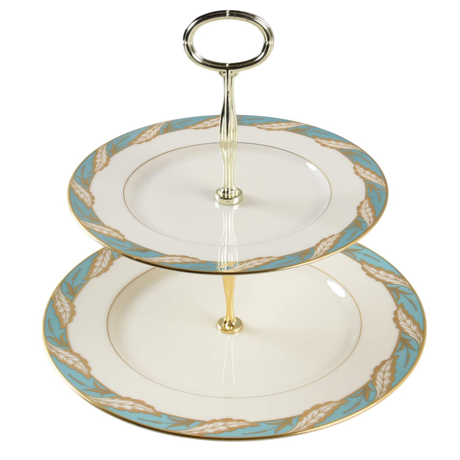 Bellevue Sea Green 6 5/8"-10"  2 Tiered Serving Tray (Dp, Sp) HC by Lenox-1
