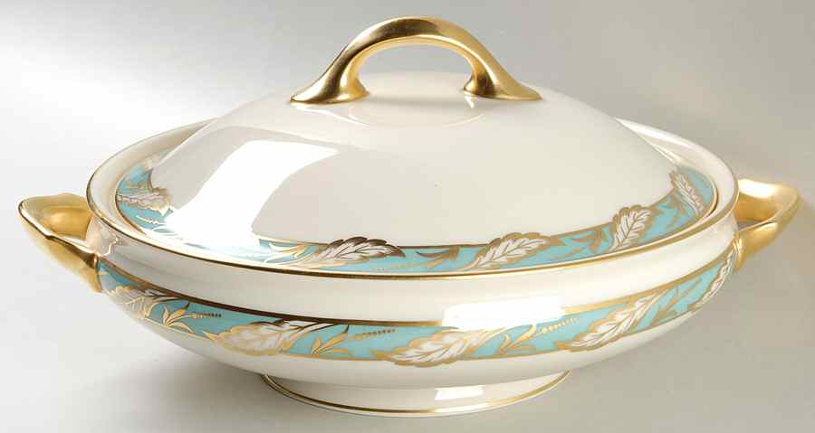 Bellevue Sea Green Round Covered Vegetable by Lenox-1