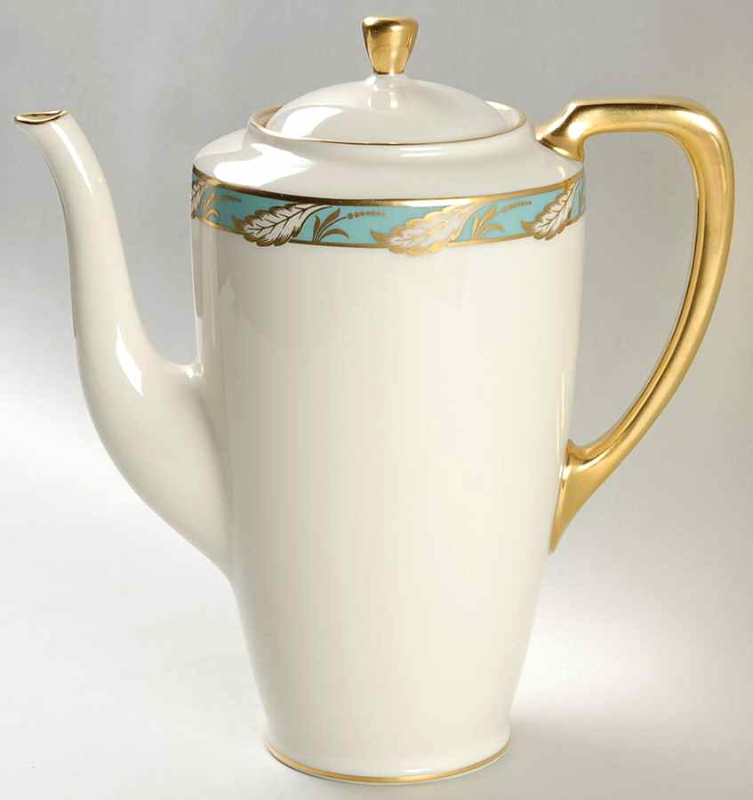 Bellevue Sea Green Coffee Pot & Lid by Lenox-1