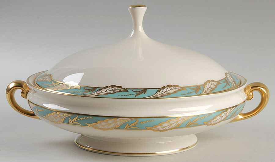 Bellevue Sea Green Round Covered Vegetable by Lenox-1