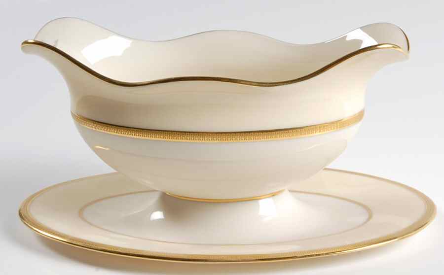 Bellaire (Older) Gravy Boat with Attached Underplate by Lenox-1