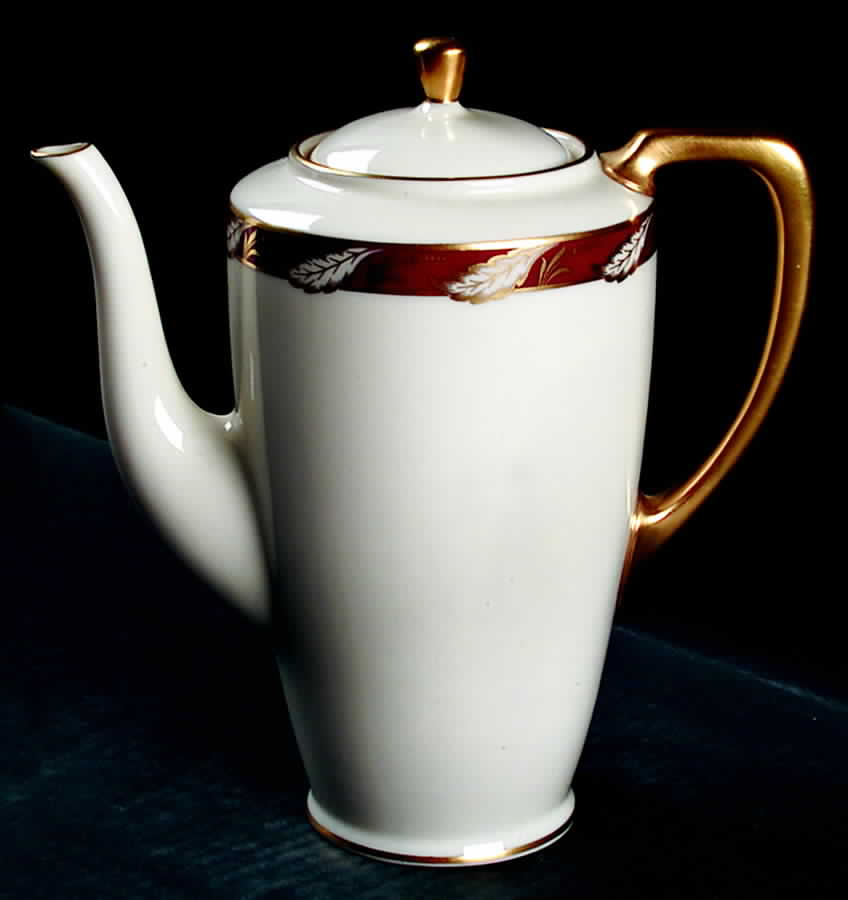 Bellevue Maroon Coffee Pot & Lid by Lenox-1