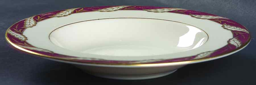 Bellevue Maroon Rim Soup Bowl by Lenox-1