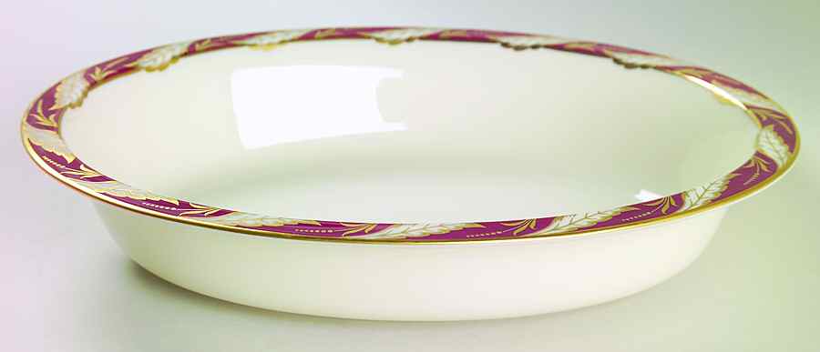 Bellevue Maroon 9" Oval Vegetable Bowl by Lenox-1