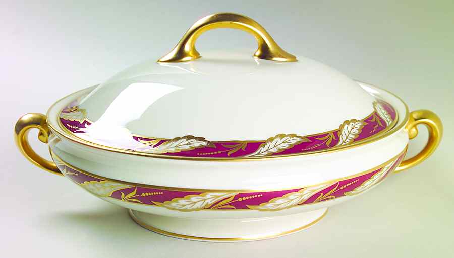 Bellevue Maroon Round Covered Vegetable by Lenox-1