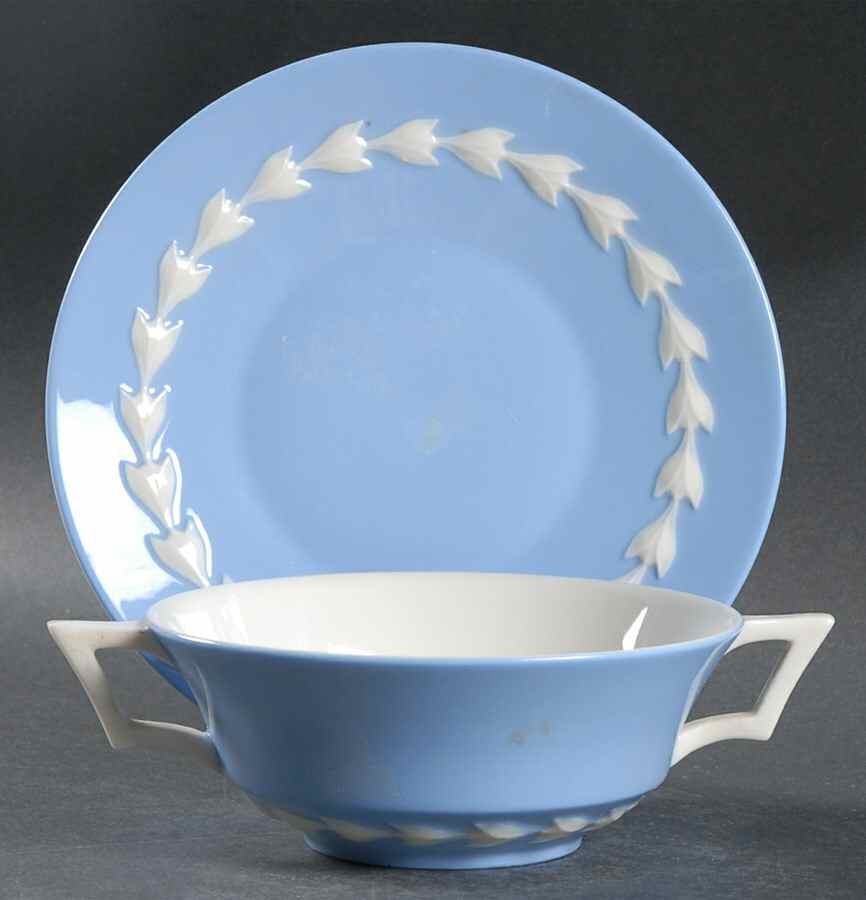 Beltane Blue Flat Cream Soup Bowl & Saucer Set by Lenox-1