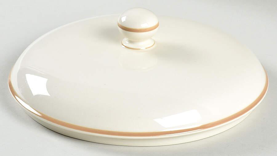 Beige Pinstripes (For the Beige) Lid for Round Casserole Or Vegetable by Lenox-1