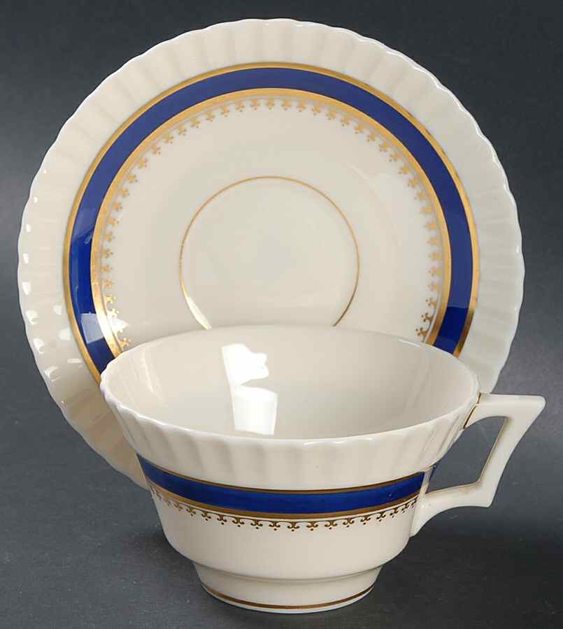 Berkeley Cobalt Blue Footed Cup & Saucer Set by Lenox-1