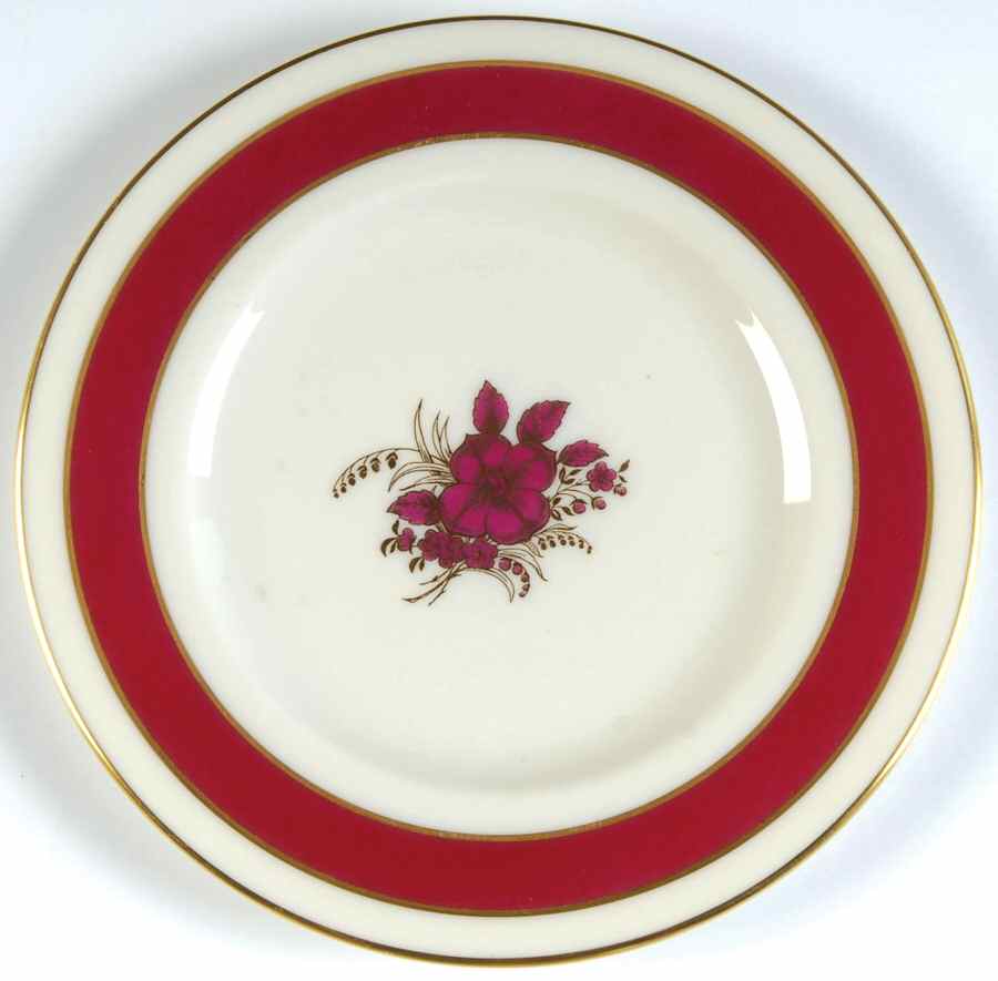 Blue Bell Maroon Bread & Butter Plate by Lenox-1