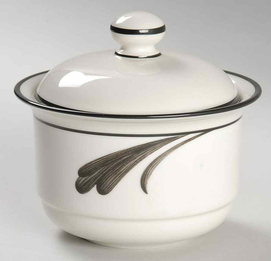 Black Brushstrokes Sugar Bowl & Lid by Lenox-1