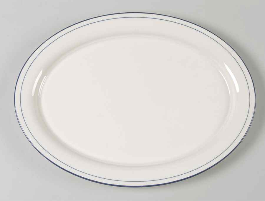Blue Pinstripes (For the Blue) 14" Oval Serving Platter by Lenox-1