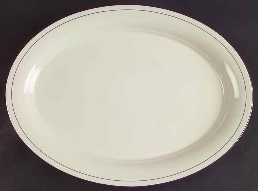 Blue Pinstripes (For the Blue) 13" Oval Serving Platter by Lenox-1