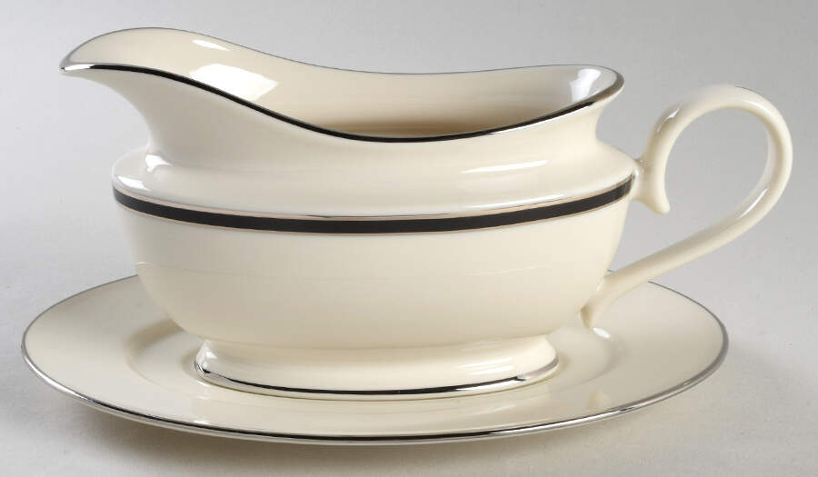 Black Royale Gravy Boat & Underplate by Lenox-1