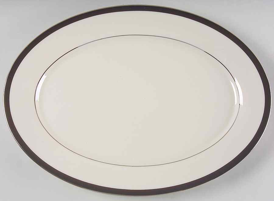 Black Royale 13" Oval Serving Platter by Lenox-1