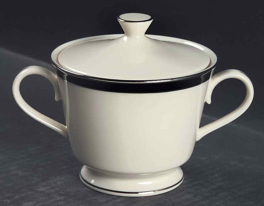 Black Royale Sugar Bowl & Lid by Lenox-1