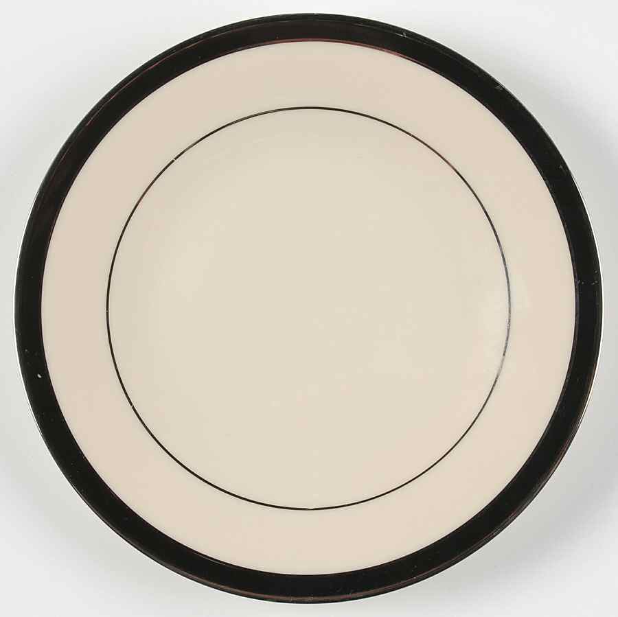 Black Royale Dessert Plate/Cream Soup Saucer for Footed Bowl by Lenox-1
