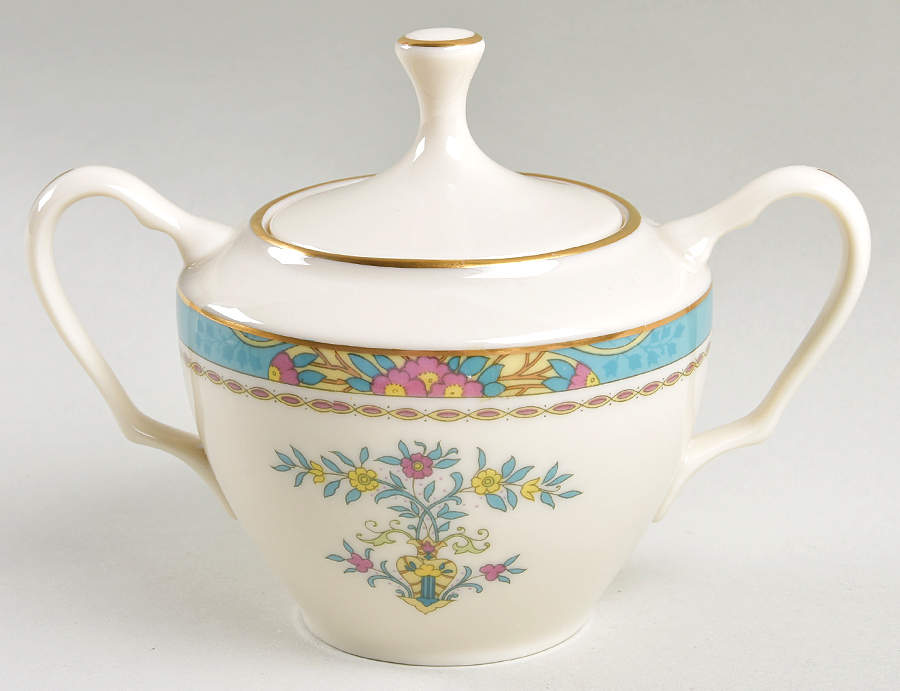 Blue Tree (Gold Trim) Sugar Bowl & Lid by Lenox-1