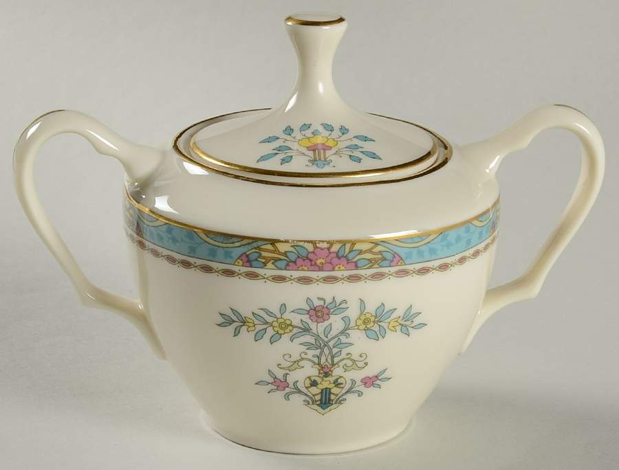 Blue Tree (Gold Trim) Sugar Bowl & Lid by Lenox-1