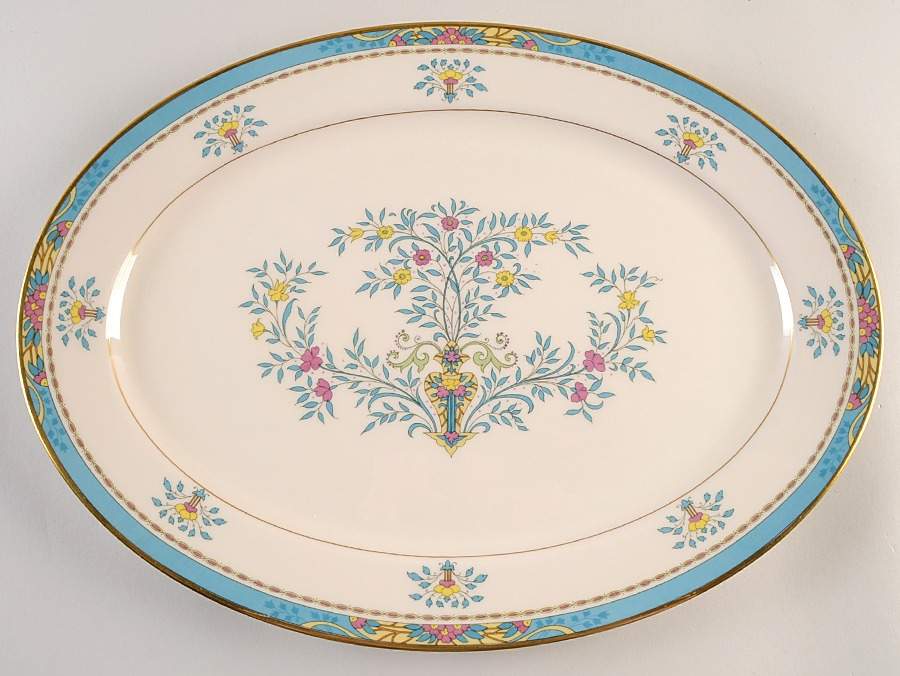 Blue Tree (Gold Trim) 17" Oval Serving Platter by Lenox-1