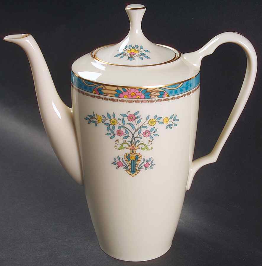 Blue Tree (Gold Trim) Coffee Pot & Lid by Lenox-1