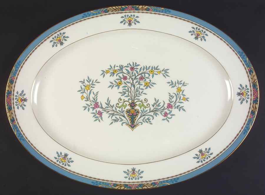 Blue Tree (Gold Trim) 18" Oval Serving Platter by Lenox-1