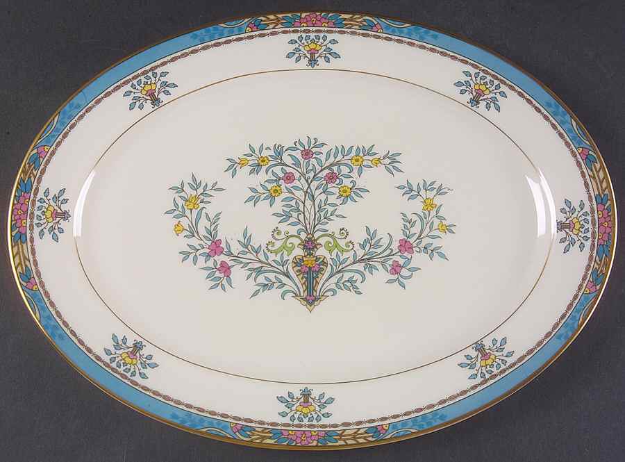 Blue Tree (Gold Trim) 13" Oval Serving Platter by Lenox-1
