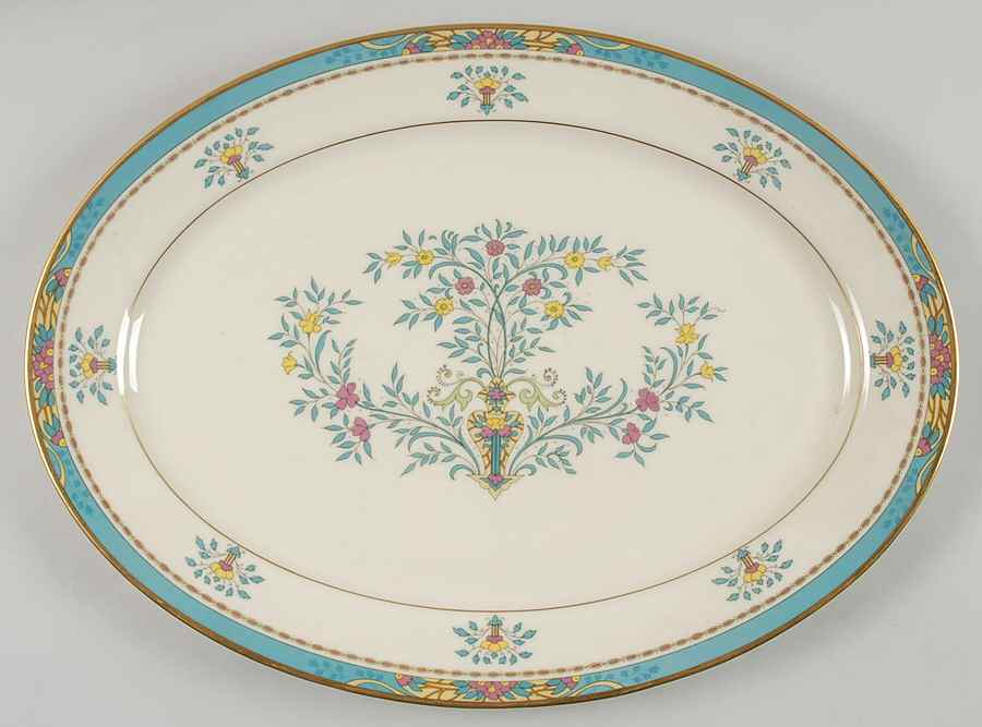 Blue Tree (Gold Trim) 17" Oval Serving Platter by Lenox-1