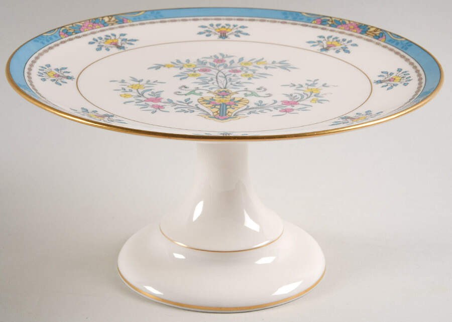Blue Tree (Gold Trim) Footed Cake Plate by Lenox-1