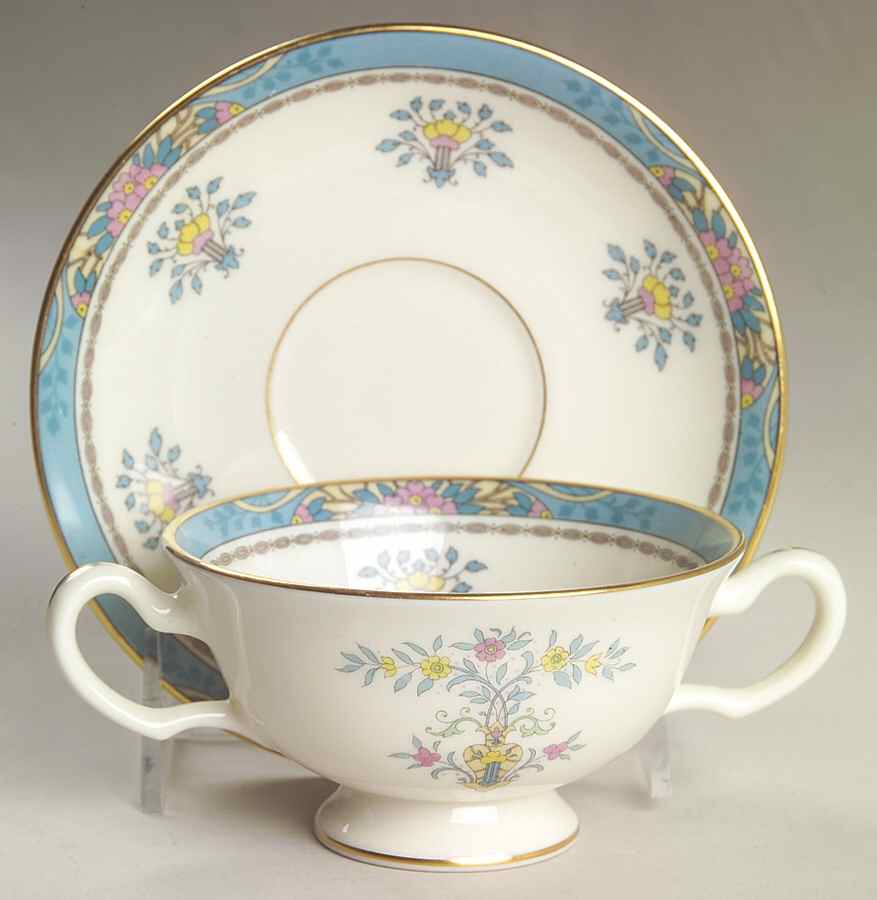 Blue Tree (Gold Trim) Footed Bouillon Cup & Saucer by Lenox-1