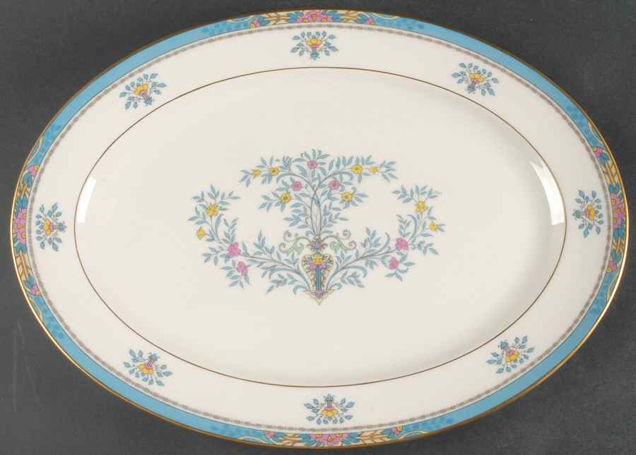 Blue Tree (Gold Trim) 15" Oval Serving Platter by Lenox-1