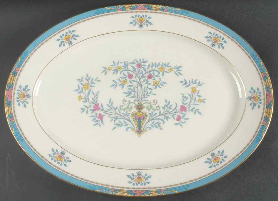 Blue Tree (Gold Trim) 16" Oval Serving Platter by Lenox-1