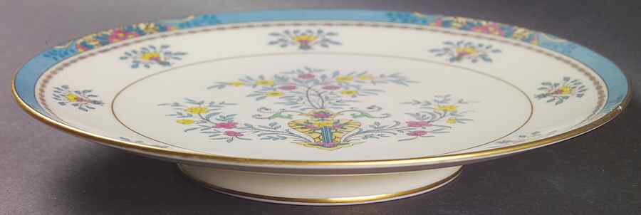 Blue Tree (Gold Trim) Footed Sandwich Plate by Lenox-1