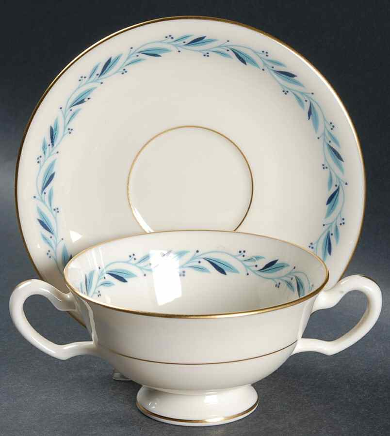 Blueridge Footed Bouillon Cup & Saucer by Lenox-1