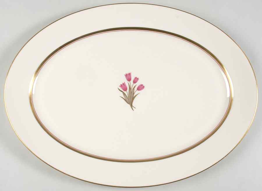 Bradford (Gold Trim) 17" Oval Serving Platter by Lenox-1