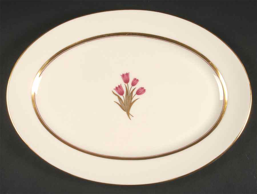 Bradford (Gold Trim) 13" Oval Serving Platter by Lenox-1